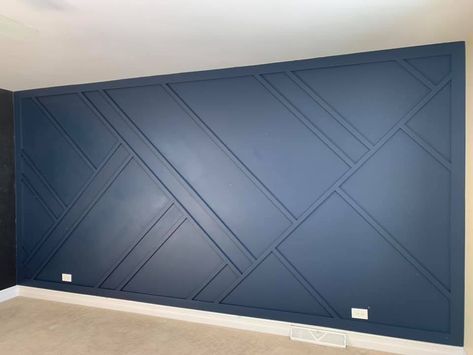 Custom Wall Design, Herringbone Wall, Feature Wall Design, Blue Accent Walls, Accent Wall Designs, Accent Walls In Living Room, Accent Wall Bedroom, Wall Molding, Inspiration Wall