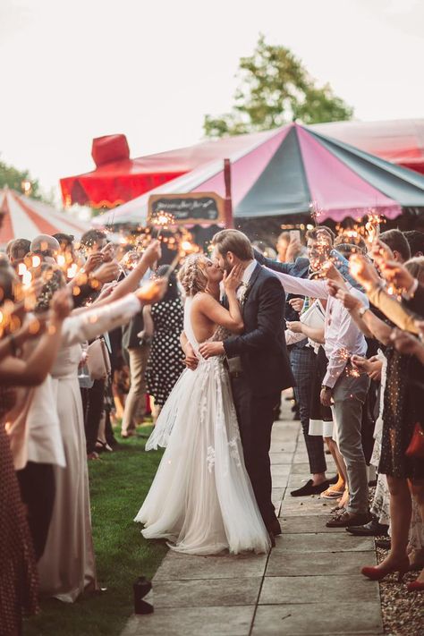 Funfair Wedding with Sparklers | Kent Wedding Venue Marleybrook House with Ferris Wheel, Homemade Doughnut Wall and Bride in Willowby Watters Lace Wedding Dress by Lemonade Pictures Lemonade Pictures, Sparklers Wedding, Doughnut Wall, Unusual Wedding Venues, Kent Wedding Venues, Unusual Wedding, Tiffany Wedding, Unusual Weddings, Kent Wedding