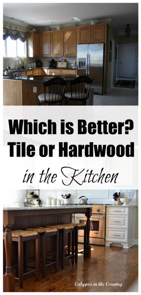 tile vs hardwood in the kitchen Tile Or Wood In Kitchen, Tile In Kitchen Hardwood In Living Room, Kitchen Floor Trends 2023, Kitchens With Hardwood Floors, Hardwood Floor In Kitchen, Tile Kitchen Floor Next To Hardwood, Best Flooring For Kitchen Tile, Hardwood Kitchen Floors, Wood Floor In Kitchen