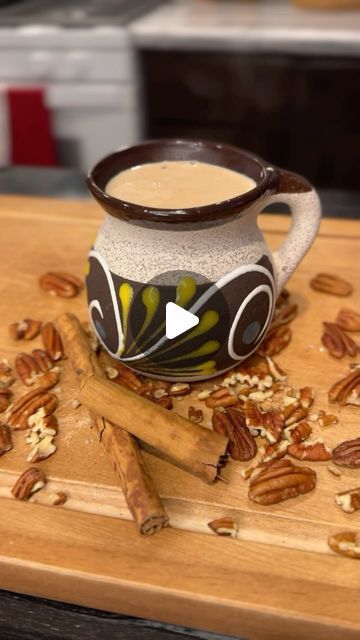 Marisol Benitez on Instagram: "Atole de Nuez Recipe #recipe #atole #atoledenuez #drink #hotdrink #pecan #pecandrink #pecans #easyrecipe 1 piloncillo 1 cinnamon stick 4 cups of milk 1 cup pecans 1 can evaporated milk 1 tsp vanilla extract 4 tbsp cornstarch" Dominican Cough Syrup, Atole Recipe Mexican, Mexican Oatmeal Drink, Mexican Cinnamon Tea, Mexican Champurrado, Mexican Atole Recipe, Maseca Recipes, Mexican Hot Chocolate Recipe Abuelita, Atole Recipe