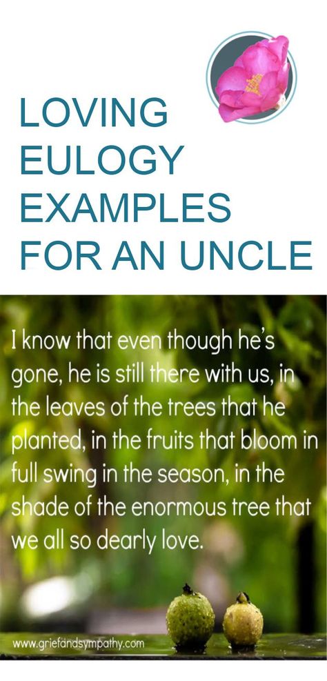 These sample eulogies for an uncle are written about real people so you can be inspired and write something truly moving for your own uncle for the funeral. #eulogyexamples  #sampleeulogies  #funeralspeechexamples Loss Of An Uncle, Losing Your Uncle Quotes, Eulogy For Uncle, Eulogies Examples, Eulogy For Myself, Uncle Poems, Eulogy Examples, Writing A Eulogy, Uncle Quotes