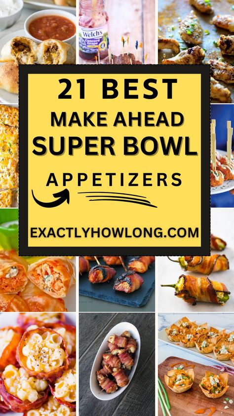 21 Easy Make Ahead Super Bowl Appetizers Eat Appetizers, Tailgate Foods, Superbowl Food Appetizers, Super Bowl Appetizers, Football Recipes, Easy Super Bowl, Super Bowl Ideas, Super Bowl Party Ideas, Healthy Superbowl