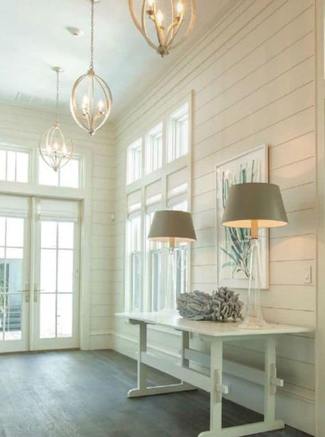 Cottage Entryway, Plank Walls, Entry Hall, Cool Ideas, Cottage Design, Ship Lap Walls, My New Room, Home Fashion, Coastal Decor