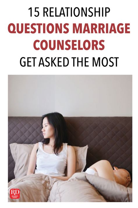 The 15 Relationship Questions Marriage Counselors Get Asked the Most Marriage Questions, Marriage Issues, Marriage Counselor, Relationship Questions, Marriage Problems, Marriage Counseling, What If Questions, Getting Back Together, Christian Marriage