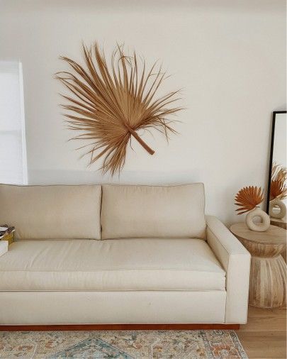 Palm Diy Decor, Dried Fan Palm Decor, Dried Palm Frond Decor, Anthropologie Side Table, Palm Frond Decor, Large Palm Leaves, Palm Leaf Decor, Palm Frond Art, Potted Palms