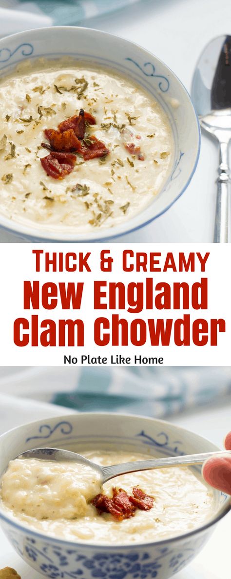 Traditional Clam Chowder, Boston Clam Chowder Recipe, Best Clam Chowder Recipe, Moms Spaghetti, Clam Chowder Soup, Clam Chowder Recipe, New England Clam Chowder, Chowder Recipes Seafood, England Christmas