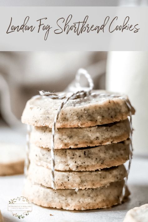 Capture the flavors of your favorite earl grey tea with these London fog shortbread cookies. #earlgrey #shortbreadcookies #londonfog #cookies Tea Party Bridal Shower Food, Bridal Shower Food Ideas, Easy Shortbread Cookie Recipe, Shower Food Ideas, Shortbread Cookies Easy, Almond Shortbread Cookies, Whipped Shortbread Cookies, Tea Party Bridal, Buttery Shortbread Cookies