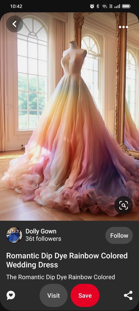 Multicolored Wedding Dress, Dyed Wedding Dress, Dip Dye Wedding Dress, Dip Dye Dress, Dye Wedding Dress, Rainbow Wedding Dress, Dip Dye Dresses, Different Wedding Dresses, Wedding Guest Outfit Fall