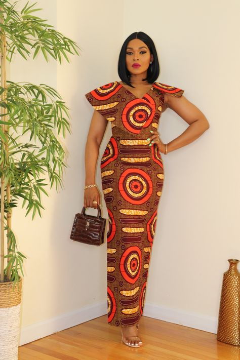 African Dresses For Women Church Kitenge, Ankara Flared Dress, Ankara Wedding Dress, Africa Print Dress, Ankara Prom Dress, Kitenge Designs, Africa Print, Dress Ankara, African Print Dress Ankara