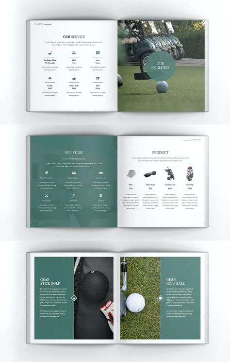 Golf Brochure, Square Brochure Design, Museum Map, Brochure Cover Design, Sport Luxe, Golf Magazine, Square Brochures, Golf Design, Leaflet Design