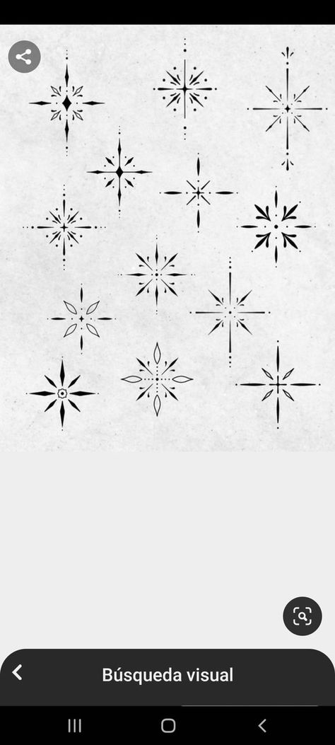 Sparkle Ornament Tattoo, Stars Ornament Tattoo, Star Line Work Tattoo, Simplistic Compass Tattoo, Small Line Work Tattoos For Women, Star Ornament Tattoo, Ornamental Compass Tattoo, Ornamental Tattoo Neck, Winter Flash Tattoo