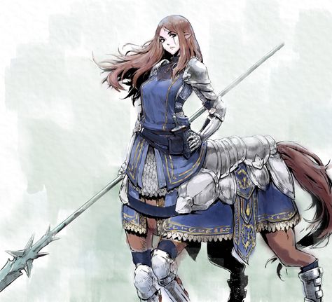 Centaur Female, Anime Centaur, Female Centaur, Female Armor, Roleplay Characters, Fantasy Races, Dungeons And Dragons Characters, Fantasy Armor, Fantasy Rpg