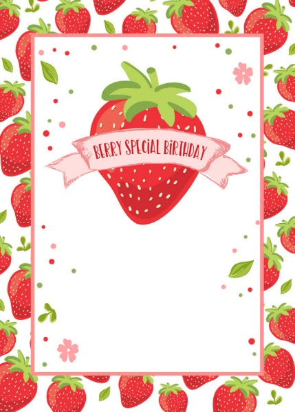 Berry First Birthday Invitation Template, Strawberry Party Invitations, Strawberry Shortcake Invitation Template, Strawberry Shortcake Birthday Invitation, Strawberry Invitation Template, Strawberry Birthday Invitations, Strawberry Birthday Party Theme, Red First Birthday, Strawberry Invitations