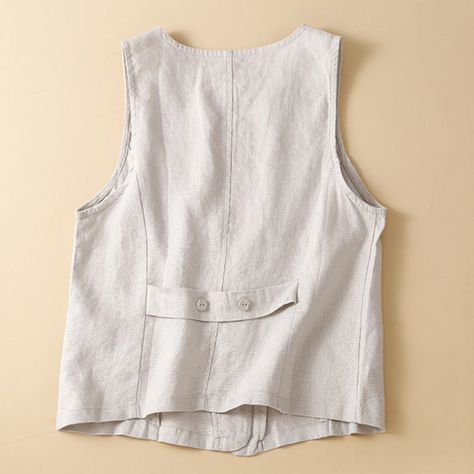 Aonga Cotton Linen Vest Sleeveless V-neck Top Size Bust Length Should cm inch cm inch cm inch M 98 38.6  62 18.1-26 35 13.8  L 102 40.2  63 18.5-26.4 36 14.2  XL 106 41.7  64 18.9-26.8 37 14.6  2XL 110 43.3  65 19.3-27.2 38 15.0  Note: Please according to your measurements choose your suitable size.Material?/strong>Flax100%Type: LooseStyle: Casual Sleeveless Jackets For Women, Summer Waistcoat, Chaleco Casual, Halloween Suits, Linen Vest, Sleeveless Coat, Japanese Dress, Sleeveless Jacket, Black Vest