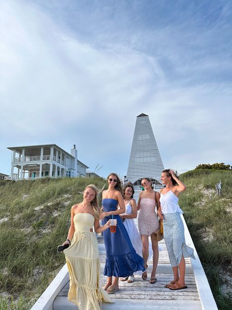 Seaside Fl Aesthetic, Coastal Grandaughter Bachelorette, Seaside Spring Break, Sea Side Florida, Florida Girls Trip Aesthetic, Senior Beach Trip, Rosemary Beach Aesthetic, Pcb Aesthetic, Girls Beach Trip Aesthetic