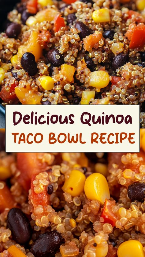 Looking for a tasty and nutritious meal idea? Try this flavorful quinoa taco bowl recipe that is not only delicious but also packed with protein and veggies. This dish is perfect for a quick lunch or dinner option that will satisfy your hunger and keep you feeling energized. With the right combination of ingredients, you can enjoy a healthy and satisfying meal in no time. Give this quinoa taco bowl recipe a try today and discover a new favorite dish to add to your weekly menu rotation. Quinoa Sushi Bowl, Vegetarian Quinoa Bowls, Quinoa Mexican Bowl, Quinoa Meal Prep Lunch Ideas, Quinoa Bowl Recipes Vegetarian, Quinoa Protein Bowl, Tofu Quinoa Bowl, Quinoa Taco Bowl, Mexican Quinoa Bowl