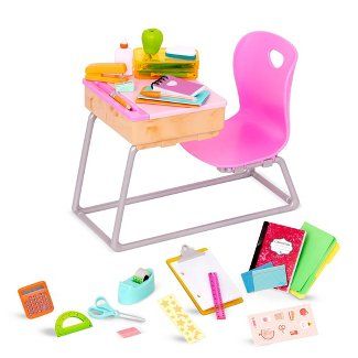 5-7 years : Target Our Generation Doll Accessories, Classroom Accessories, Pink Desk, Make School, School Desks, Our Generation Dolls, School Sets, Student Desks, Desk Supplies