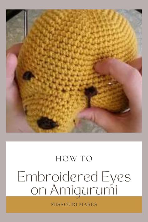 Embroidered Eyes On Crochet, Embroider Eyes, How To Embroider Eyes On Amigurumi, Embroidered Eyes, Amigurumi Eyes, Crochet Faces, Crochet Eyes, Animal Knitting Patterns, Crochet Baby Dress