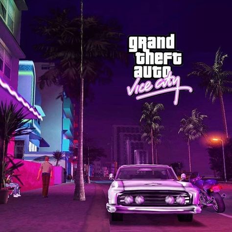 Vice City Tattoo, Miami Vice Aesthetic, Vice Aesthetic, Gta City, Vapor Art, Arcade Art, Grand Theft Auto Artwork, San Andreas Gta, Synthwave Art