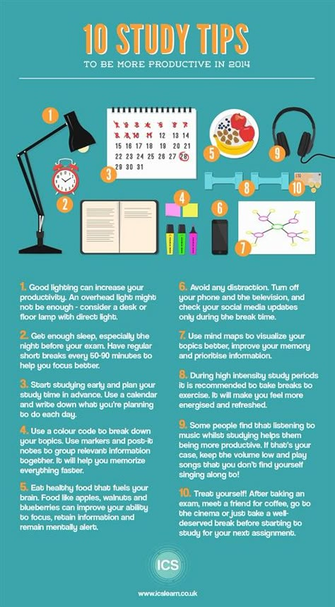 Good tips. I definitely need to work on the starting up earlier and healthy fuel bit, otherwise I have found empirically that these work! 10 study tips to be more productive in 2014 #StudyTips #TTUAdvising To Do List Ideas For Study, Finals Tips, Study Tips For High School, 10 Study Tips, Study For Finals, Struktur Teks, Studera Motivation, Studying Tips, Study Hacks