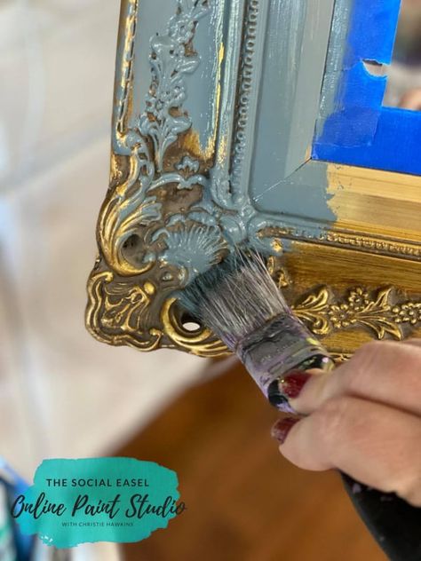 Ornate Mirror Makeover, Foyer Transformation, Refinish Mirror Frame, Mirror Frame Makeover, Chalk Paint Mirror, Mirror Redo, Painting Mirror Frames, Upcycle Mirror, Antique Mirror Frame