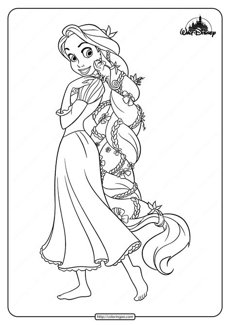 Rapunzel Coloring, Disney Princess Outline, Tangled Coloring Pages, Rapunzel Coloring Pages, Cartoon Outline, Rapunzel Drawing, Stitch Coloring, Disney Drawing Tutorial, Avengers Coloring Pages