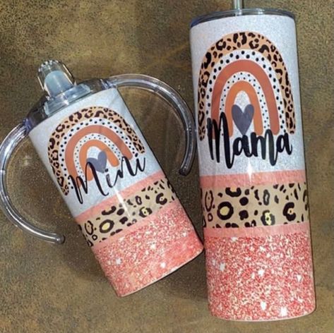 Matching Tumblers, Tumbler Cups Personalized, Sublimation Gifts, Mama And Mini, Vinyl Tumblers, Glitter Tumbler Cups, Girls Tumbler, Custom Tumbler Cups, Tumbler Cups Diy