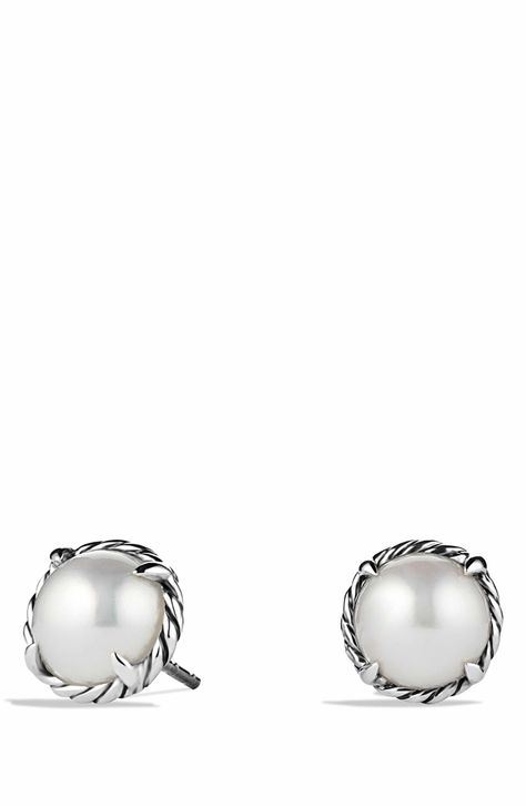 Main Image - David Yurman 'Châtelaine' Earrings Yurman Ring, David Yurman Earrings, White Pearl Jewelry, David Yurman Ring, Earrings With Pearls, Wedding Earring, Freshwater Pearl Jewelry, Love Sparkle, David Yurman Jewelry