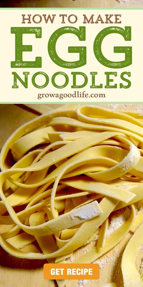 Noodle Dough Recipe, Easy Homemade Noodles, Noodles From Scratch, Noodle Recipes Homemade, Fresh Egg Noodles, Chicken Broth Recipes, Egg Noodle Recipes, Kitchen Aid Recipes, Homemade Egg Noodles