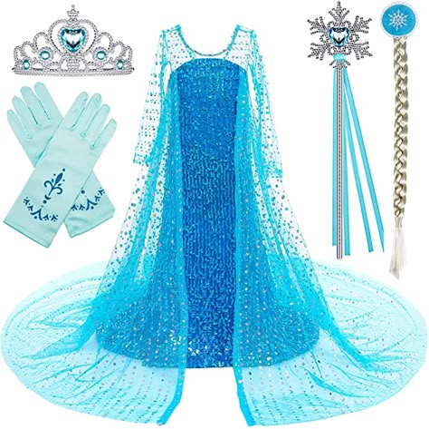 Elsa Dress For Kids, Shining Costume, Toddler Elsa Costume, Cartoons Rangoli Design, Elsa Halloween Costume, Elsa Shoes, Cartoons Rangoli, Princess Costumes For Girls, Elsa Frozen Costume