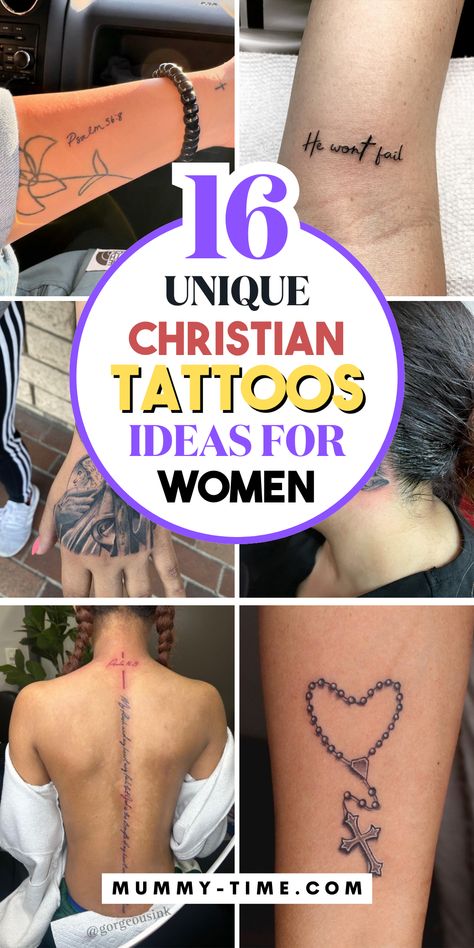 🌼 Looking for a tattoo that combines beauty with faith? Our list of cute Christian tattoos for women offers inspiring and feminine designs. 🦋 Dive into the article to see all the possibilities and save this pin for future tattoo sessions! Faith Of A Mustard Seed Tattoo, Small Catholic Tattoos For Women, Trust God Tattoos For Women, Bible Tattoos Women, Cute Christian Tattoos, Feminine Christian Tattoos, Tiny Christian Tattoos For Women, Faith Tattoo Ideas For Women, Christian Tattoos For Women Unique