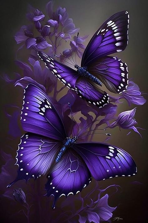 Amazon.com: RMSGOZO Purple Butterfly Diamond Painting Kits Flower Animal Diamond Painting - Full Round Diamond Crystal Art Kits for Adult Beginners, for Wall Decor & Florist Decor (12 X 16 Inch) Purple Butterfly Wallpaper, Beautiful Butterfly Pictures, Butterfly Art Painting, Butterfly Wallpaper Backgrounds, Beautiful Butterflies Art, Butterfly Pictures, Diamond Painting Kits, Butterfly Painting, Art Kits