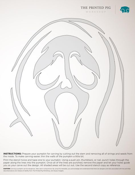 Ghost Face Jack O Lantern, Easy Ghostface Pumpkin Carving, Ghostface Pumpkin Stencil, Scream Pumpkin Carving Stencil, Ghost Face Pumpkin Stencil, Horror Movie Pumpkin Stencil, Ghostface Jack O Lantern, Scream Pumpkin Carving Template, Pumpkin Carving Scream Face