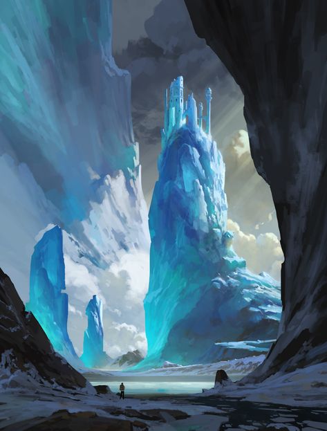 Background References, Environment Painting, Illustration Fantasy, Mtg Art, Ice Cave, Landscape Concept, 다크 판타지, Fantasy Places, Fantasy Setting