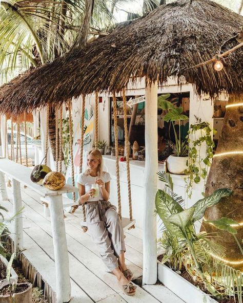 Smoothie Shack, Smoothie Shop, Tulum Travel, Quintana Roo Mexico, Deco Nature, Beach Cafe, Magic Hour, Romantic Vacations, Outdoor Restaurant