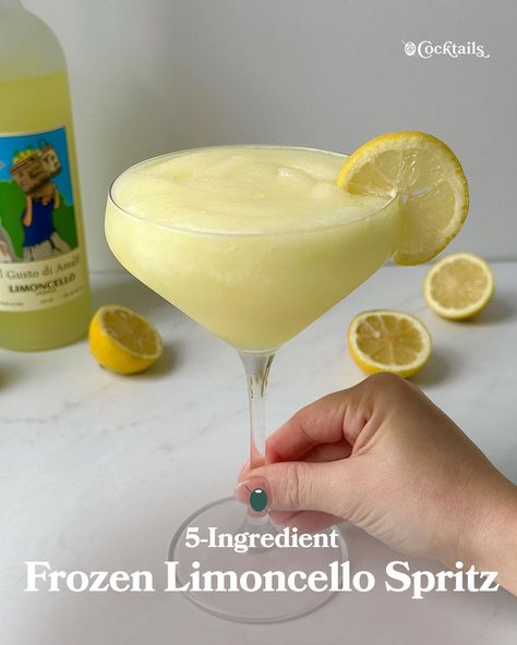 If you love citrus, you’re going to want to try this Frozen Limoncello Cocktail🍋✨ It’s smooth, refreshing, and absolutely delicious🤩 Tag a… | Instagram Limoncello Cocktail, Limoncello Spritz, Limoncello Cocktails, Citrus Cocktails, Lemon Sorbet, Ice Scoop, Frozen Cocktails, Sparkling Wine, Tag A Friend