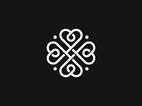 Love More by Sophia Guraspashvili on Dribbble Clover Logo, Block Logo, Love Symbol, Modern Minimalist Logo, Love Logo, Bold Logo, Celtic Symbols, Professional Logo Design, Love More