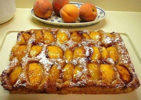 Baltimore Peach Cake Recipe, Seedless Raspberry Jam, Peach Cake Recipe, Baltimore Food, Peach Cake Recipes, Flour Bread, Layer Cake Recipes, Peach Cake, Baked Fruit