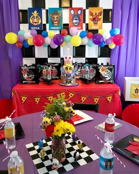 Kara's Party Ideas Five Nights At Freddy's Birthday Party | Kara's Party Ideas 5 Nights Of Freddy, Five Nights At Freddy's Birthday, Fnaf Cake, Fnaf Birthday, Fnaf Party, Boy Birthday Party Themes, 9th Birthday Parties, 12th Birthday, 11th Birthday