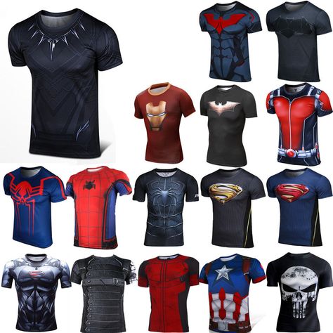 Mens Casual Sports T-Shirt Marvel Superhero Costume Top Tee Jersey Cycling Shirt Comic Costume, Cycling Shirts, Avengers Costumes, Avengers Outfits, Marvel Merchandise, Marvel Superhero, Layered T Shirt, Superhero Comics, Gerson