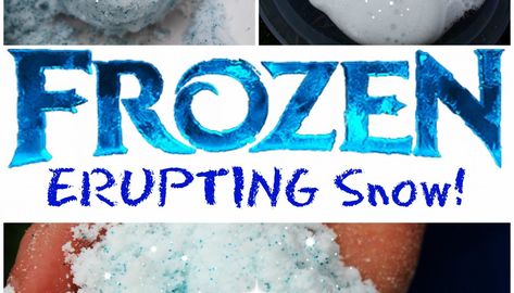 Snow Recipes For Kids, Frozen Erupting Snow, Erupting Snow, Frozen Dinosaur Eggs, Frozen Playdough, Frozen Activities, Snow Recipe, Bubble Recipe, Frozen Crafts