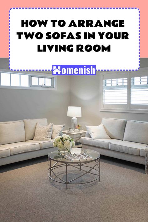 People typically spend a sizeable amount of money when picking out a sofa. Also, many people pick out two sofas rather than one because sometimes one sofa isn’t enough for a living room. After the purchase come questions about the perfect position to place the sofas so that they look good while also being very practical. Living Room Without Sofa, Two Sofas, Two Couches, Microfiber Couch, Family Sofa, Narrow Living Room, Perfect Living Room, Three Seater Sofa, Bar Area