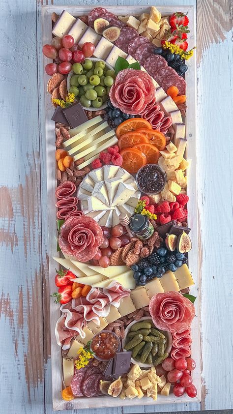 Kim Charon | Charcuterie & Things LLC on Reels | Carole King · Where You Lead I Will Follow Large Charcuterie Board, Charcuterie Appetizers, Amazing Food Platters, Charcuterie Gifts, Cheese Trays, Catering Display, Amazing Food Decoration, Party Food Buffet, Catering Ideas Food