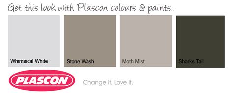 plascon 10 Plascon Paint Colours, Plascon Paint, Plascon Colours, Spanish Interior, Charcoal Walls, Charcoal Paint, Swedish Apartment, Exterior Paint Color, Paint Swatches