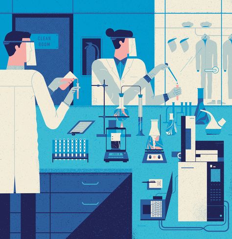 Scientist Illustration, Laboratory Illustration, Lab Illustration, Lab Aesthetic, Healthcare Illustration, Medical Laboratory Scientist, Smart Farm, Chemistry Lab, Flat Art