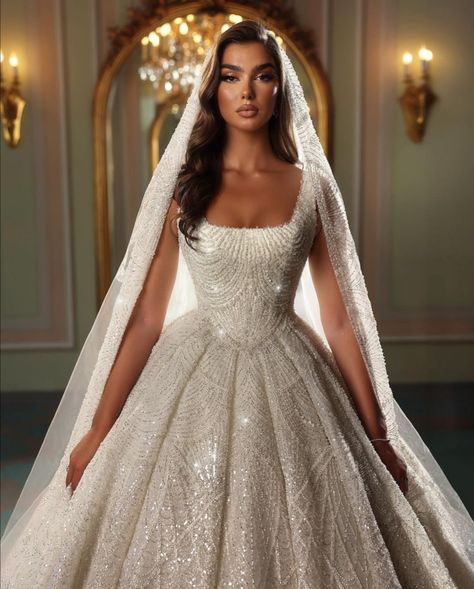 Royal Bride Dress, Wedding Dresses Arabic Style, Wedding Dresses Lebanese, Wedding Dresses Middle Eastern, High End Wedding Dresses, Beaded Ballgown Wedding Dress, Royal Wedding Gowns Queens, Arabic Wedding Dress Dubai, Middle Eastern Wedding Dress