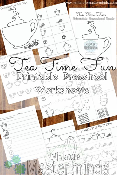 Tea Time Fun - This educational download pack is full of tea time fun. The kids can decorate their own tea cup, play a matching game, write some tea time words, make a puzzle, and more. Eight worksheets of basic skill practice worksheet Toddler Tea Party, Tea Party Activities, Poetry Tea, Tea Party Games, Poetry Tea Time, Folder Activities, Kids Tea Party, Different Types Of Tea, Tea Crafts