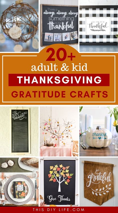 This collection of Thanksgiving thankful crafts is so inspiring! There are so many things to be thankful for on Thanksgiving, and I want to add another gratitude tradition to our family's celebration. This collection delivers: gratitude crafts for adults and kids with so many ideas for thankful Thanksgiving crafts. Thankful Diy Crafts, Group Thanksgiving Craft, Thanksgiving Craft Table, Grateful Crafts For Adults, Thanksgiving Family Craft Ideas, Thanksgiving Gratitude Crafts, Gratitude Crafts For Teens, Gratitude Crafts For Adults, Thanksgiving Crafts For Adults Diy