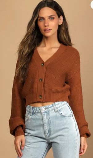 Sweaters For Women Knit, Cropped Button Up Sweater, Indie Fits, Trendy Cardigans, Cropped Cardigan Sweater, Knit Sweaters, Cozy Feeling, Oversized Knitted Sweaters, Beach Fashion