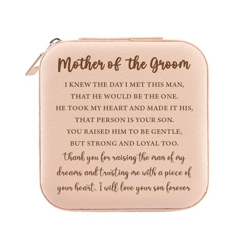 PRICES MAY VARY. Mother of Groom Wedding Gift: There's a good chance your mother of the groom have been dreaming of your wedding day. Show your gratitude for their guidance, support, and love with a heartfelt thank-you gift that rises to the occasion. Mother in Law Gift: It's a nice way to thank MIL for everything she was done for your special day—financially, emotionally or otherwise. It's also personalized presents that will make your MIL feel even more loved. High Quality Material: The outsid Groom Gifts From The Bride Wedding Day, Wedding Stuff For Groom, Gift For Mother Of The Groom, Mother In Law Gift Ideas Wedding, Wedding Day Gifts For Bridesmaids, Parent Gifts Wedding, Mother Of The Bride Gift Ideas, Gifts For Parents Wedding, Law Jewelry